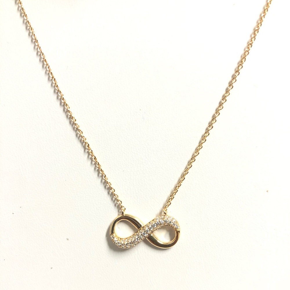 18k Gold Filled Diamond Infinity Necklace